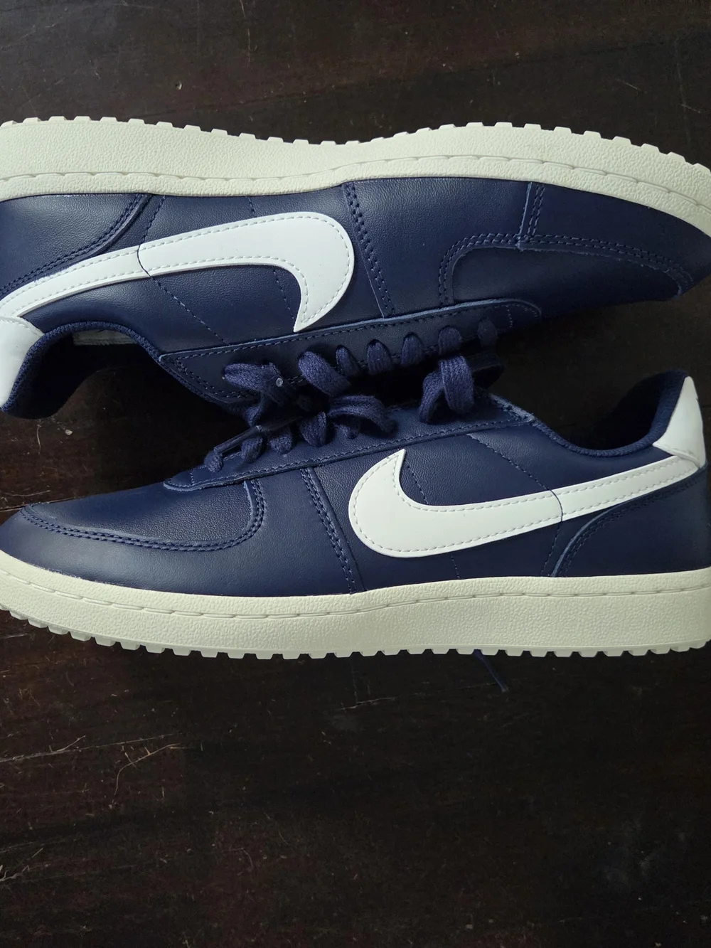 Nike Men's Navy Blue and White Athletic Sneakers - Picture 1 of 5